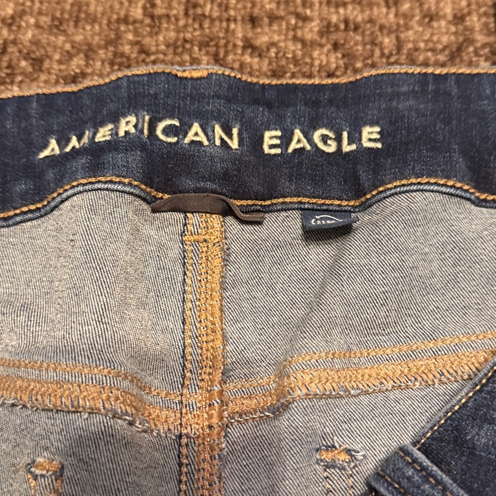 American Eagle Outfitters Women's Dark Blue Artist Crop 16 Long - Picture 2 of 6